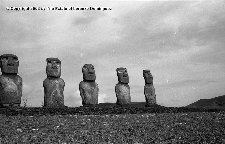 AKI_Detalle_10.jpg - Easter Island. 1960. Ahu Akivi. Detail of the ahu restored by the Chilean-American archeological expedition lead by William Mulloy in 1960.