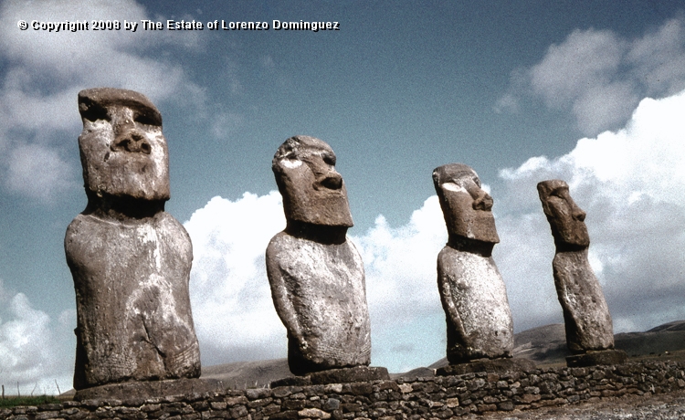 AKI_Detalle_13.jpg - Easter Island. 1960. Ahu Akivi. Detail of the ahu restored by the Chilean-American archeological expedition lead by William Mulloy in 1960.