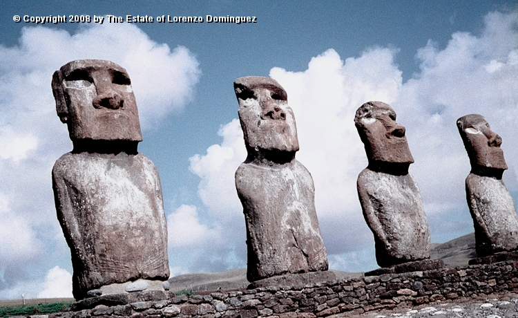 AKI_Detalle_15.jpg - Easter Island. 1960. Ahu Akivi. Detail of the ahu restored by the Chilean-American archeological expedition lead by William Mulloy in 1960.