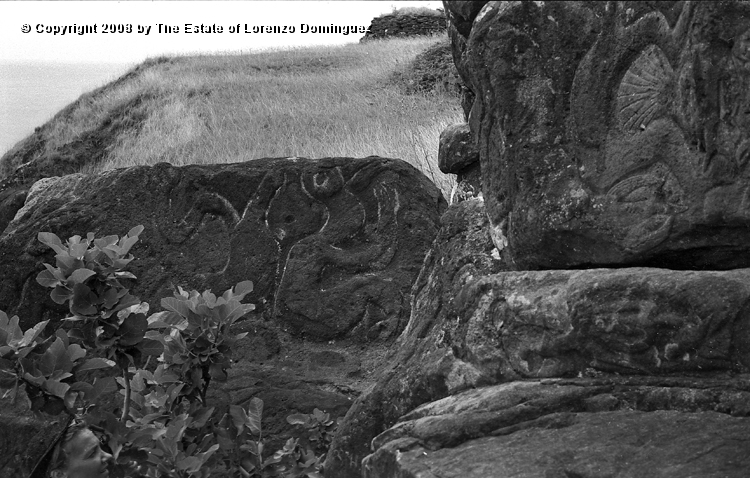 ORO_020.jpg - Easter Island. 1960. Orongo. Petroglyph supposedly representing the sun.