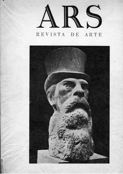 Tapa de la revista ARS con fotografía de la escultura a Leandro Alem de Lorenzo Domínguez